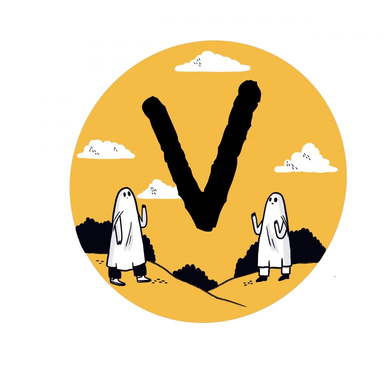 v